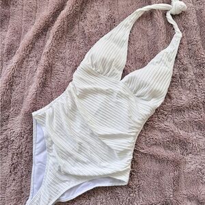 White Halter One-Piece Swimsuit (BRAND NEW)